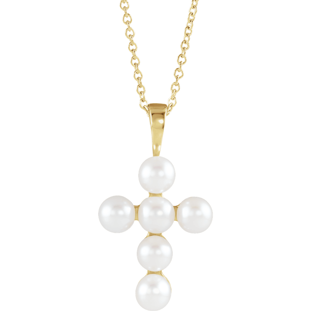 The Gates of Pearl Cross Necklace