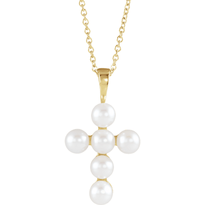 The Gates of Pearl Cross Necklace