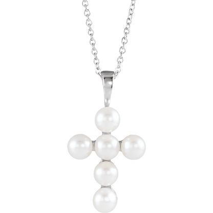 The Gates of Pearl Cross Necklace