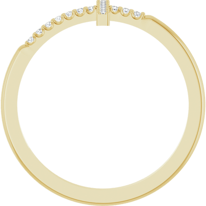 The Heavenward Diamond Cross Ring