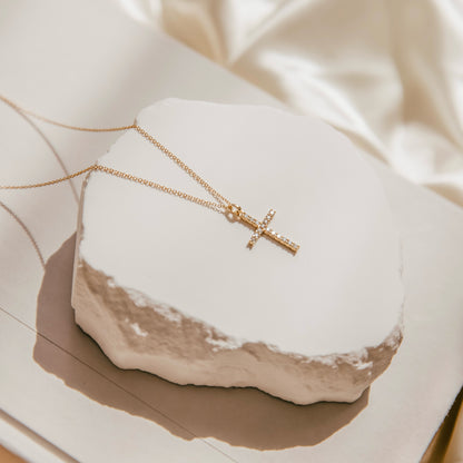 Heavens Gate Diamond Cross Necklace